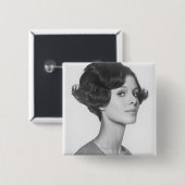 Young Woman Vierkante Button 5,1 Cm (Voorkant /achterkant)