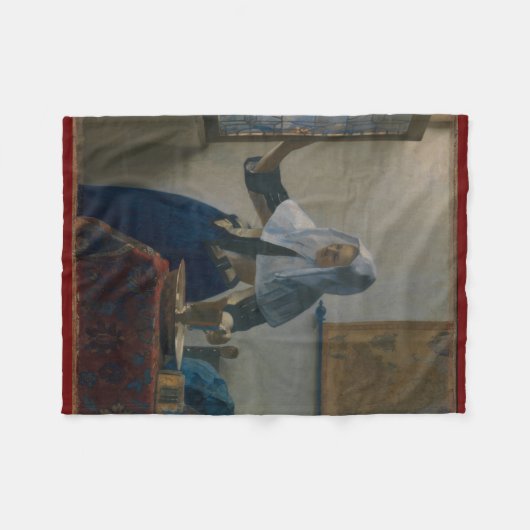 Young Woman Water Pitcher Vermeer Fleece Blanket (Voorkant (Horizontaal))