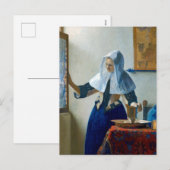 Young Woman with a Water Pitcher by Vermeer Feestdagenkaart (Voorkant / Achterkant)