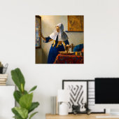 Young Woman with a Water Pitcher by Vermeer Poster (Thuiskantoor)