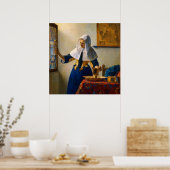 Young Woman with a Water Pitcher by Vermeer Poster (Keuken)