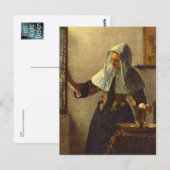 Young Woman with Water Pitcher - Johannes Vermeer Briefkaart (Voorkant / Achterkant)