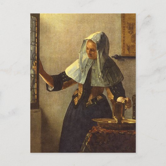 Young Woman with Water Pitcher - Johannes Vermeer Briefkaart (Voorkant)