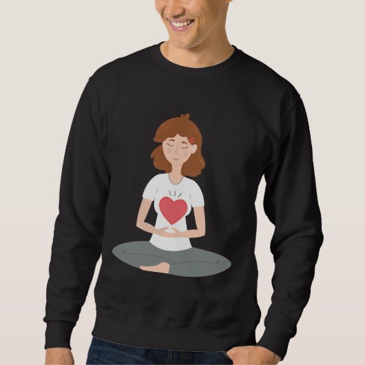 Young Woman Yoga Pose Vector Trui (Voorkant)