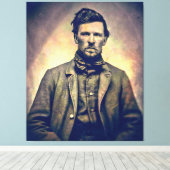 Young Wyatt Earp c. 1870 Canvas Afdruk (Insitu (Houten vloer))