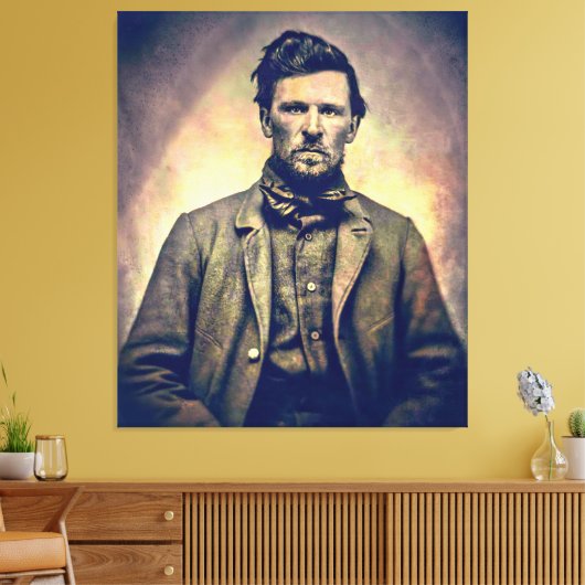 Young Wyatt Earp c. 1870 Canvas Afdruk (Insitu (Woonkamer))