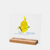 Young Yellow Boxfish Acryl Bord (Hoek)