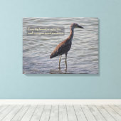 Young Yellow Crowned Heron Inspirerend Quote Canvas Afdruk (Insitu (Houten vloer))