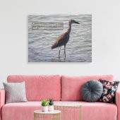 Young Yellow Crowned Heron Inspirerend Quote Canvas Afdruk (Insitu (Woonkamer))