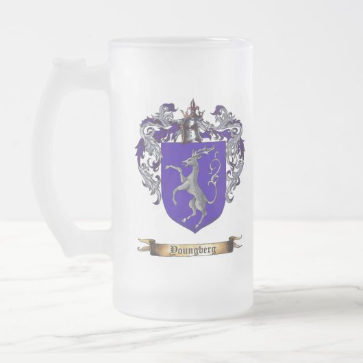 Youngberg-wapenschild Matglas Bierpul (Links)