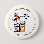 Younger Vrouw Pharmacist Button (Voorkant)