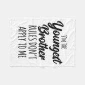 Youngest Brother Shirt Rules Don't Apply To Me Fun Fleece Deken (Voorkant (Horizontaal))