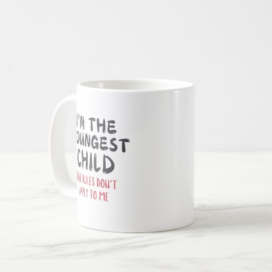 Youngest Child – Rules Don't Apply to Me Custom Koffiemok (Voorkant links)