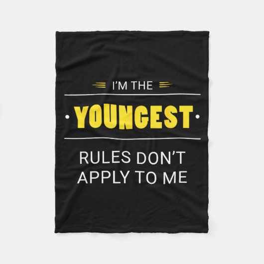Youngest Child Rules Don't Apply To Me Funny Sibli Fleece Deken (Voorkant)