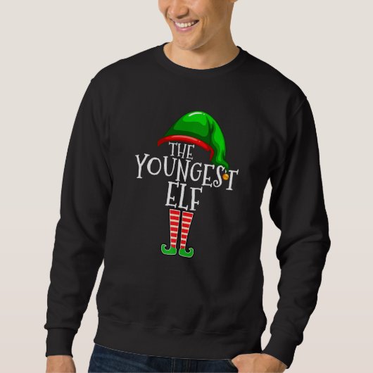 Youngest Elf  Family Matching Group Christmas Trui (Voorkant)