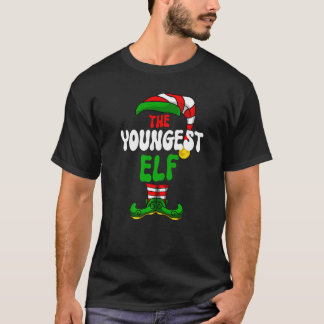 Youngest Elf Pajama Matching Group kerst holid T-shirt