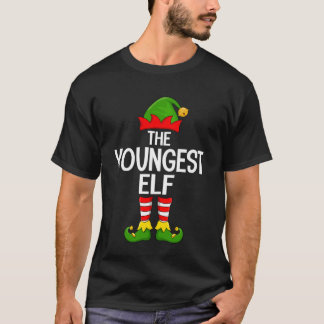 Youngest Elf Xmas Matching Family Elf Squad Christ T-shirt