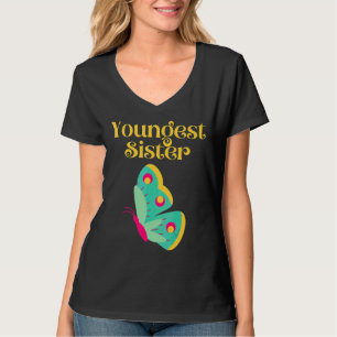 Youngest Sister Butterfly Children Sibling Cute Si T-shirt