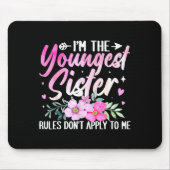Youngest Sister Tee Rules Don't Apply To Me Funny  Muismat (Voorkant)