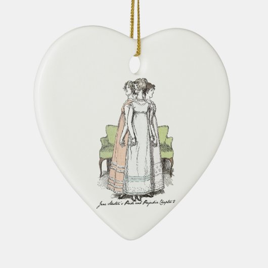 Youngest & Tallest, Jane Austen Pride en Prejudic Keramisch Ornament (Rechts)