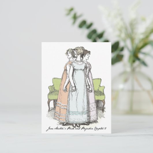 Youngest & Tallest, Jane Austen Pride & Prejudice Briefkaart (Staand voorkant)