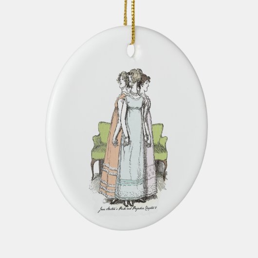 Youngest & Tallest - Jane Austen Pride & Prejudice Keramisch Ornament (Rechts)