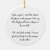 Youngest & Tallest - Jane Austen Pride & Prejudice Keramisch Ornament (Achterkant)