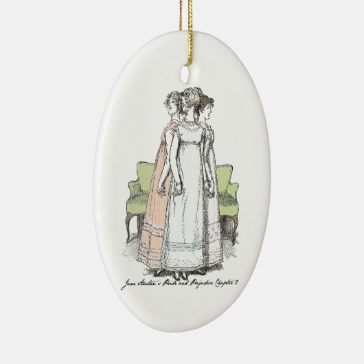 Youngest & Tallest, Jane Austen Pride & Prejudice Keramisch Ornament (Rechts)
