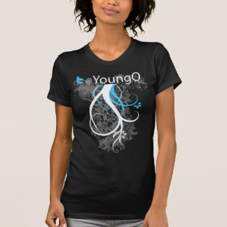 YoungQ Dames Sheer V-Neck (gemonteerd) T-shirt