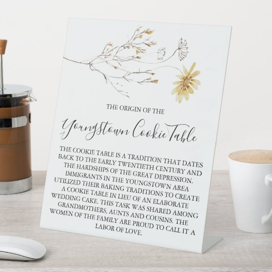 YOUNGSTOWN COOKIE TAFEL TEKEN BRUILOFT RECLAMEBORD MET VOETSTUK (Insitu)