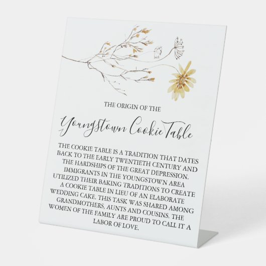 YOUNGSTOWN COOKIE TAFEL TEKEN BRUILOFT RECLAMEBORD MET VOETSTUK (Voorkant)