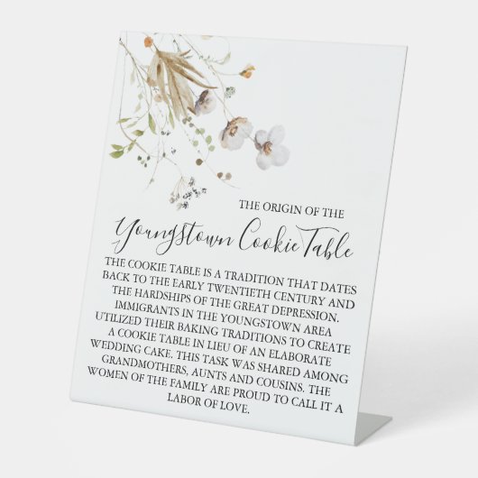 YOUNGSTOWN COOKIE TAFEL TEKEN BRUILOFT RECLAMEBORD MET VOETSTUK (Voorkant)