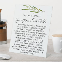 YOUNGSTOWN COOKIE TAFEL TROUWTEKEN RECLAMEBORD MET VOETSTUK