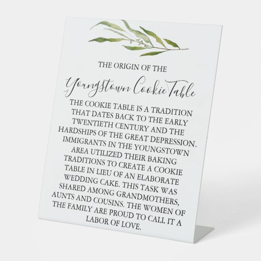 YOUNGSTOWN COOKIE TAFEL TROUWTEKEN RECLAMEBORD MET VOETSTUK (Voorkant)