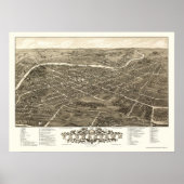 Youngstown, OH Panoramic Map - 1882 Poster (Voorkant)
