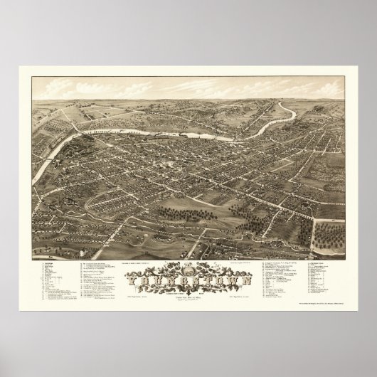 Youngstown, OH Panoramic Map - 1882 Poster (Voorkant)