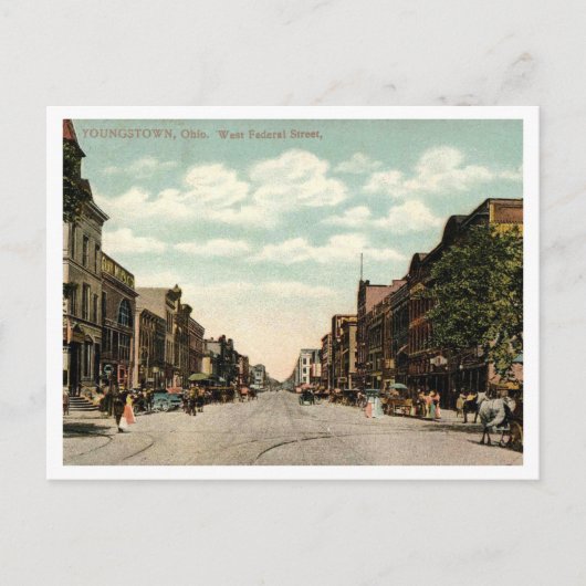 Youngstown OH, West Federal Street, 1910 Briefkaart (Voorkant)