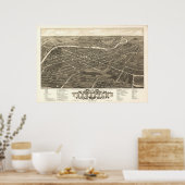 Youngstown Ohio 1882 Antiek Panoramische Kaart Poster (Keuken)