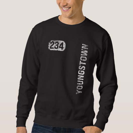 Youngstown Ohio 234 Netnummer Vintage Retro Trui (Voorkant)