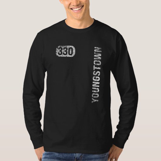 Youngstown Ohio 330 Netnummer Vintage Retro T-shirt (Voorkant)