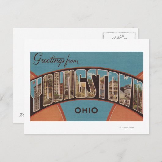 Youngstown, Ohio - Grote letterscènes Briefkaart (Voorkant / Achterkant)