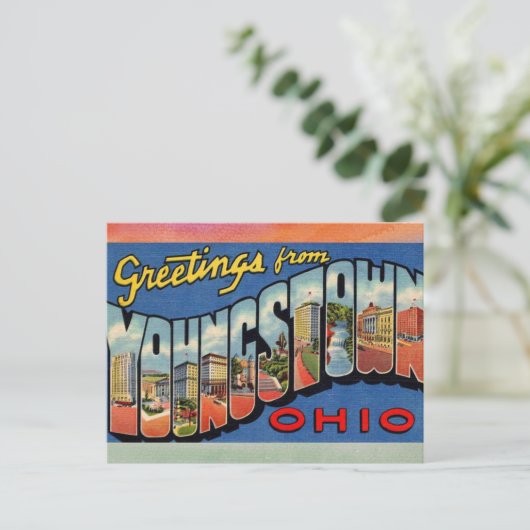 Youngstown Ohio Vintage Travel Briefkaart (Staand voorkant)
