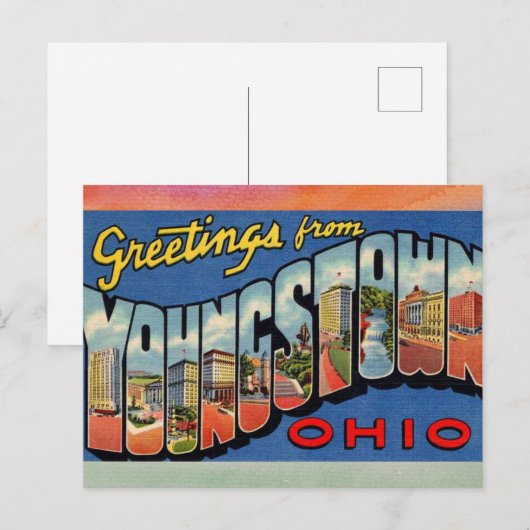Youngstown Ohio Vintage Travel Briefkaart (Voorkant / Achterkant)