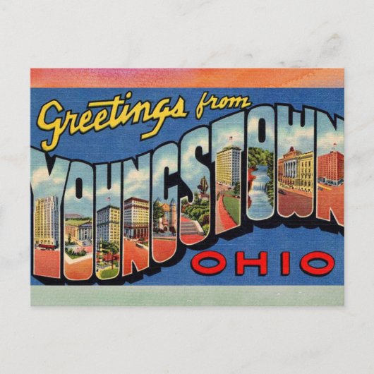 Youngstown Ohio Vintage Travel Briefkaart (Voorkant)