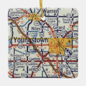 Youngstown Retro Map Keramisch Ornament (Voorkant)