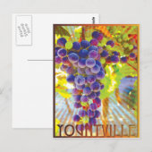 Yountville California Grape Cluster Briefkaart (Voorkant / Achterkant)