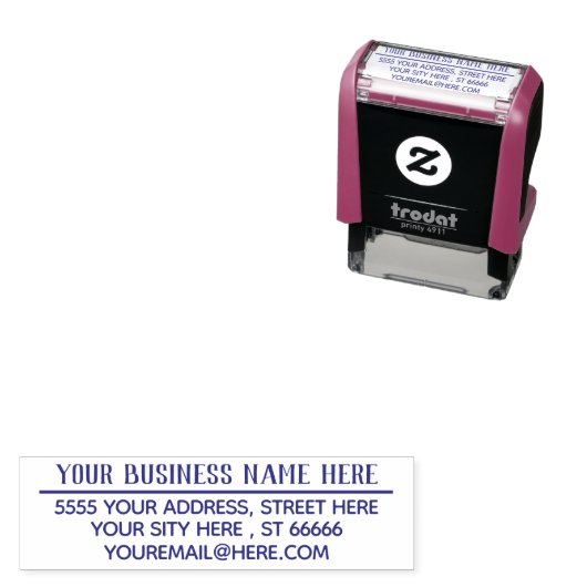 Your Address Name Email Business Stamp Example Zelfinktende Stempel (In situ)