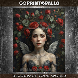 Your angel love flowers and roses! -  tissuepapier