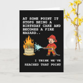 Your Birthday Cake is a Fire Hazard Firefighter Kaart (Gele Bloem)