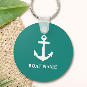Your Boat Name Anchor Nautical Style Sleutelhanger